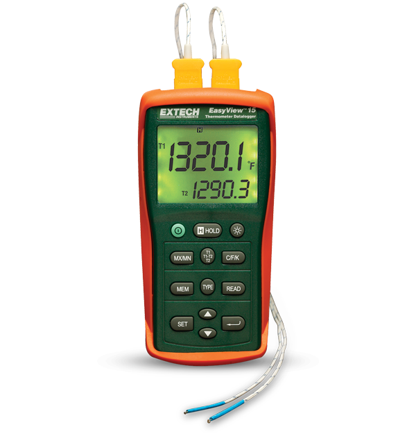 Extech EA15 EasyView™ Dual Input Temperature Datalogger